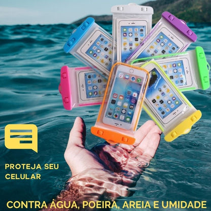 Capinha Bag Aquática para Celular Impermeável Mergulho, Chuva, Piscina, Universal com Colar Lonix Shopping