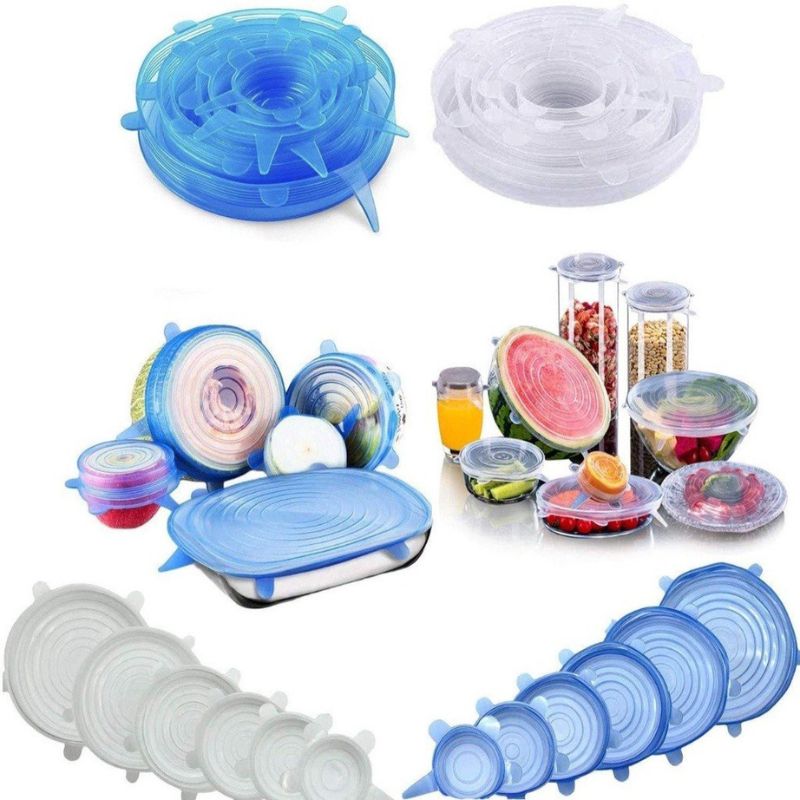 Kit com 12 Tampas de Silicone Laváveis para Panelas e Potes_Lonix Shopping