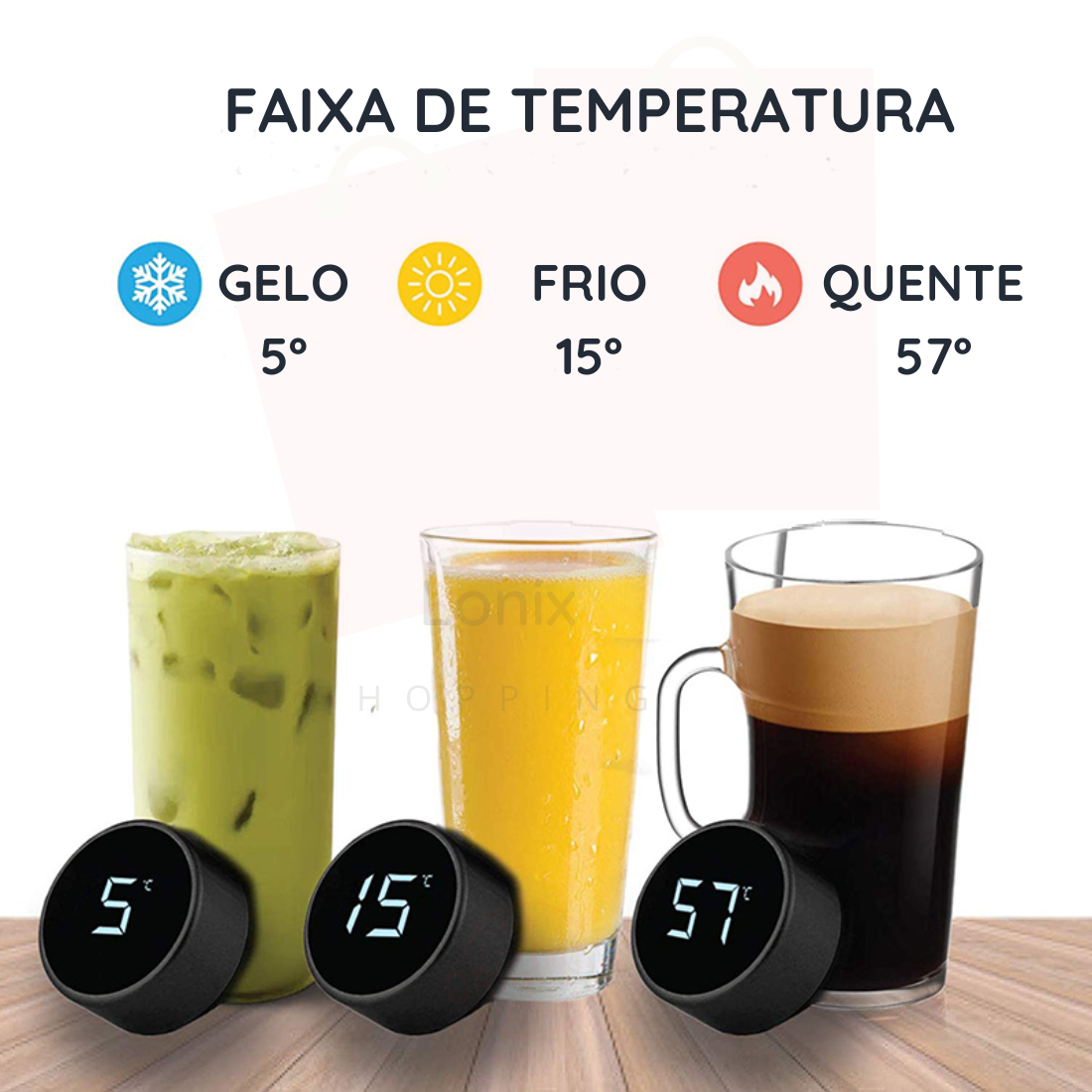 Garrafa Térmica com Sensor de Temperatura LED para Café, Chá, Água Quente e Gelada 500ml