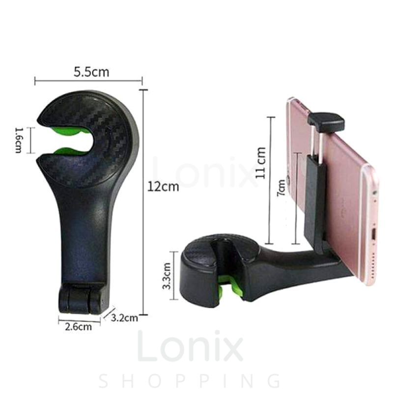 2em1_Organizador_Suporte_Celular_lonix.com.br_Preto :: Lonix Shopping :: Útil e conveniente, suporta até 10 Kg sem risco de ruptura e acomoda sua bagagem com segurança. Fácil de instalar ou retirar o gancho sem a necessidade de desmontar o encosto de cabeça Discreto e prático! Feito de ABS e borracha de silicone de alta qualidade, durável e ecológico.