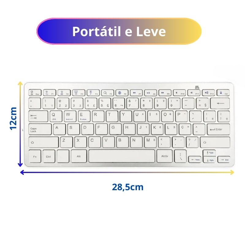  Teclado Bluetooth ultrafino portátil mini teclado