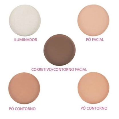 Paleta Contorno Facial 5 Tons L779 Lonix Shopping