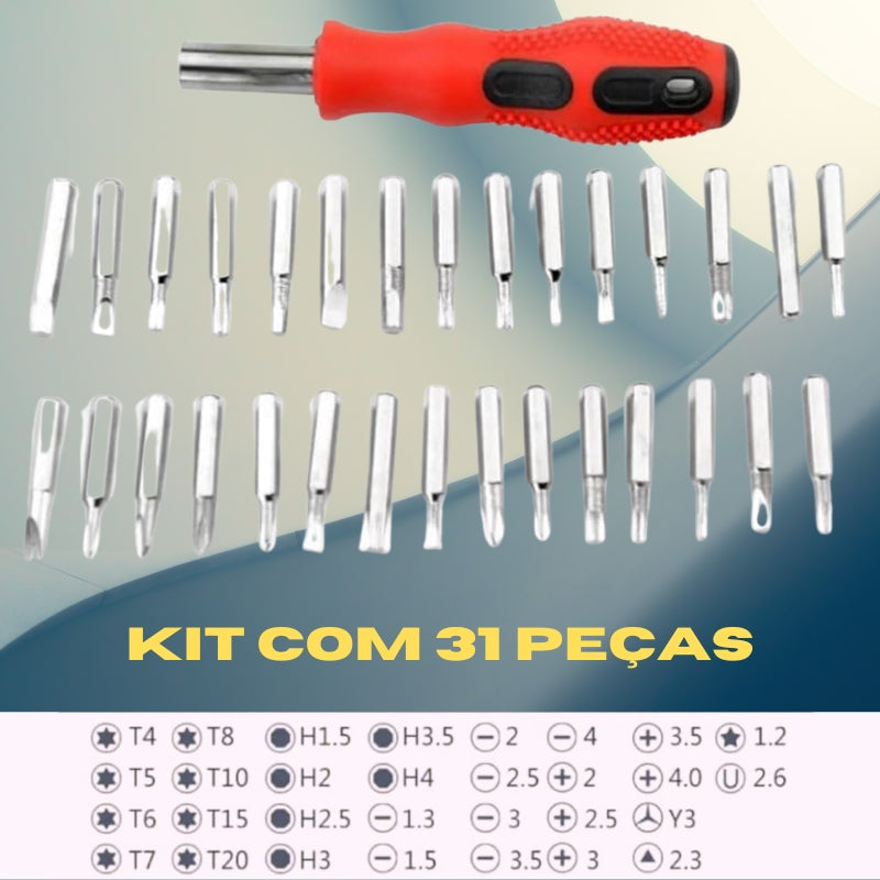 Kit Jogo Chave Precisão Alen Torx Fenda Philips Triângulo Lonix Shopping