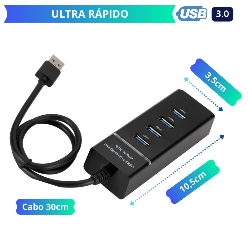 Hub USB 3.0 LED 4 Portas Extensor Ultra Rápido 5.0 Gbps Lonix Shopping